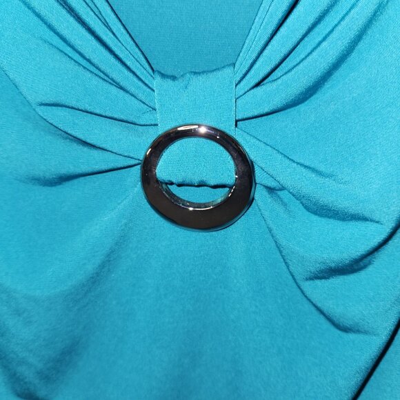 Cato Woman 18/20W Sleeveless Teal Top W/ Ring Detail - Picture 6 of 7
